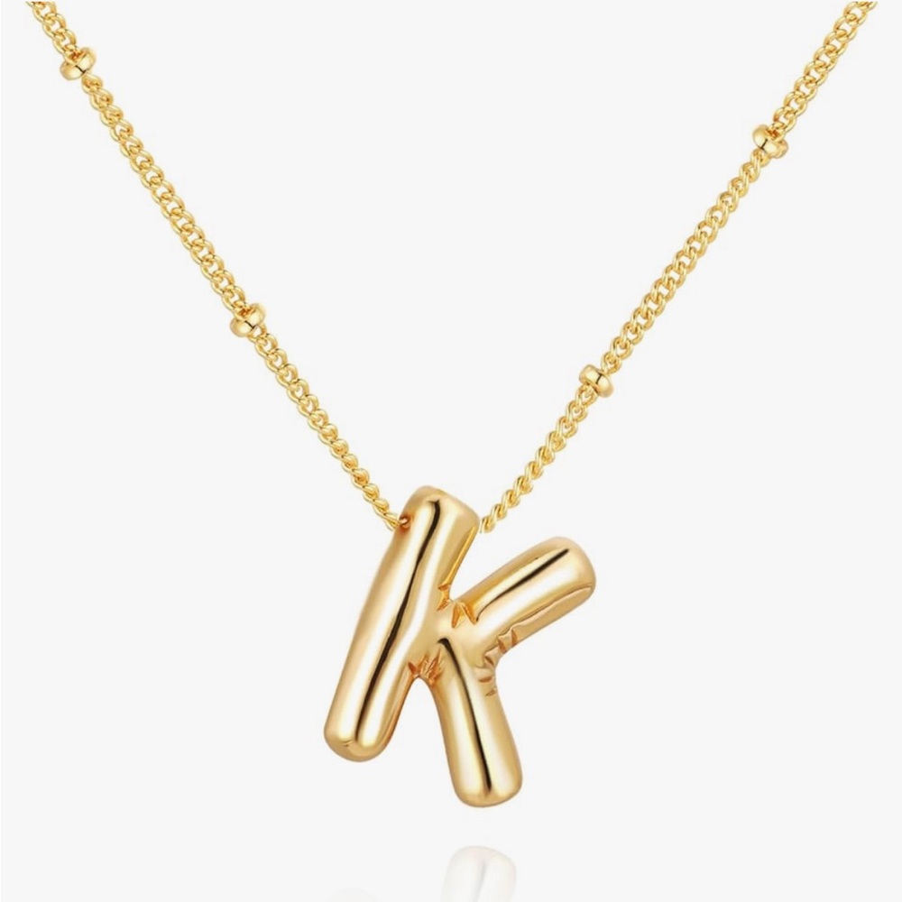 Bubble / balloon letter / initial K necklace!